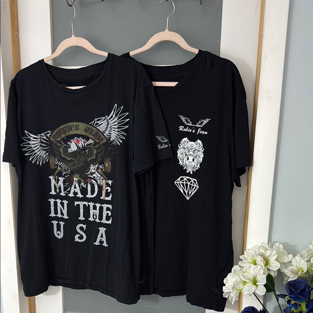 Robin's Jean Black Kids T-Shirt Set Size 4XL